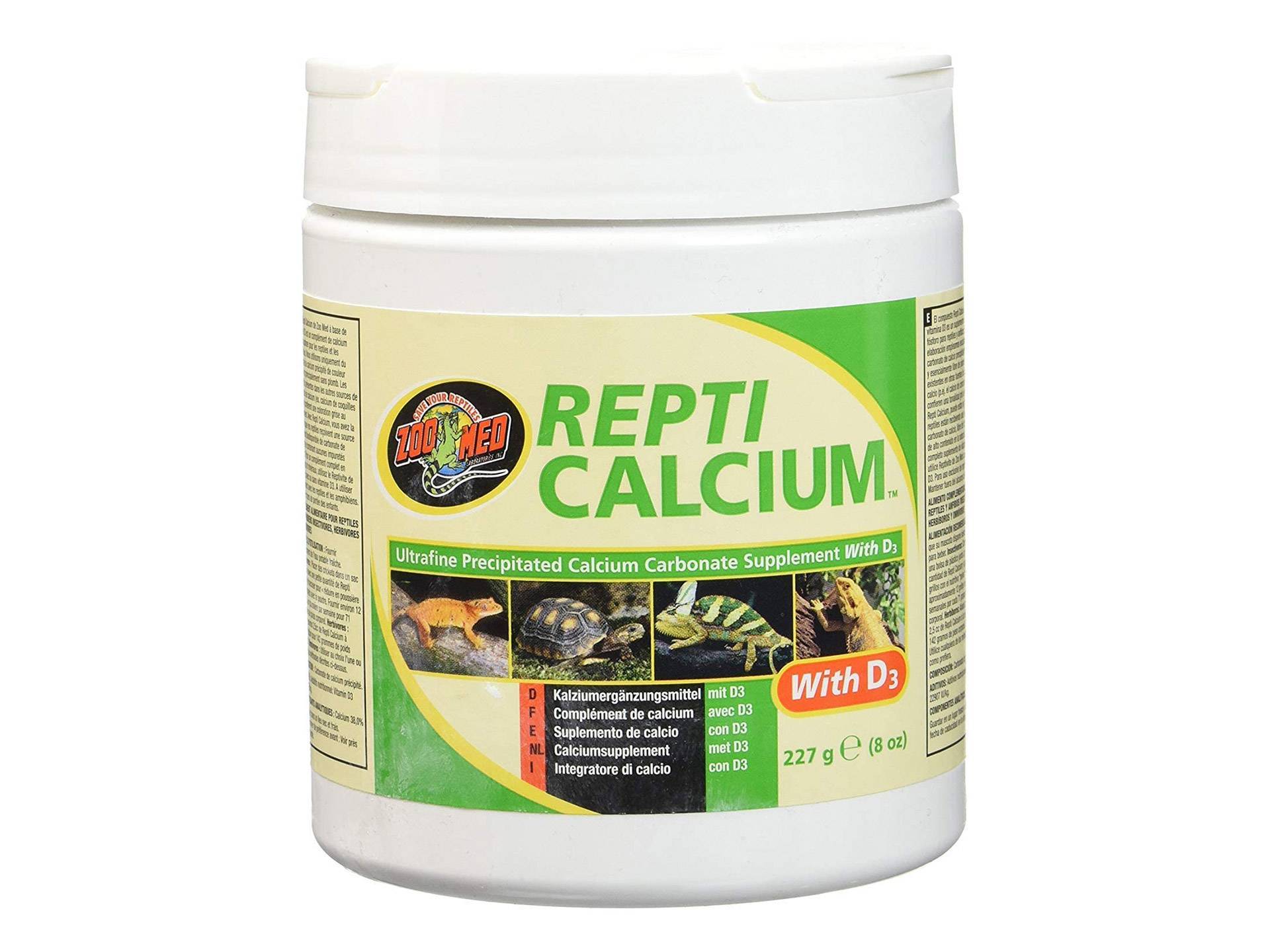 Calcium pour tortue terrestre et reptile avec vitamine D3 Zoo Med première