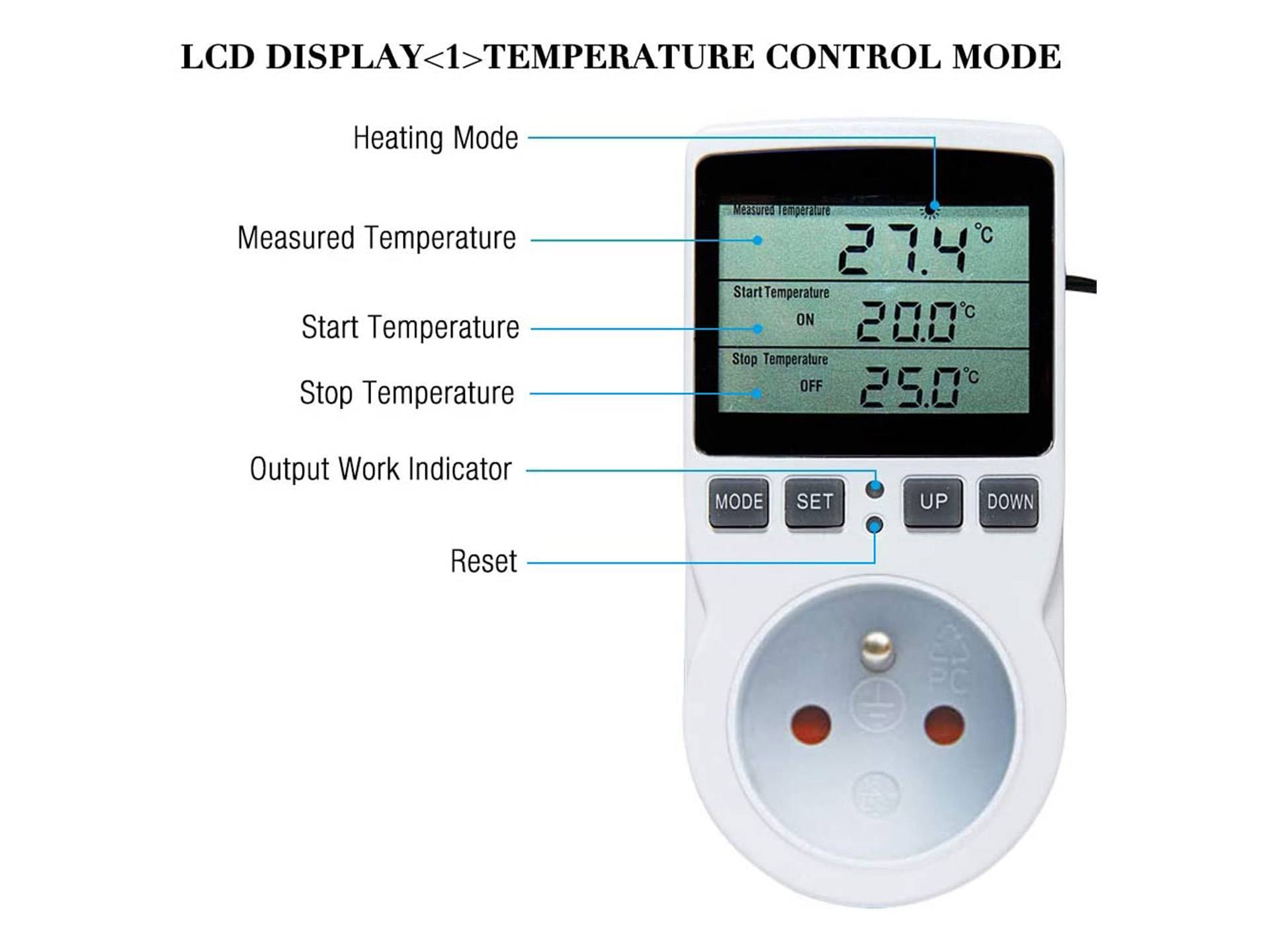 Thermostat pour câble chauffant terrarium 3680 watts Gobesty quatrième