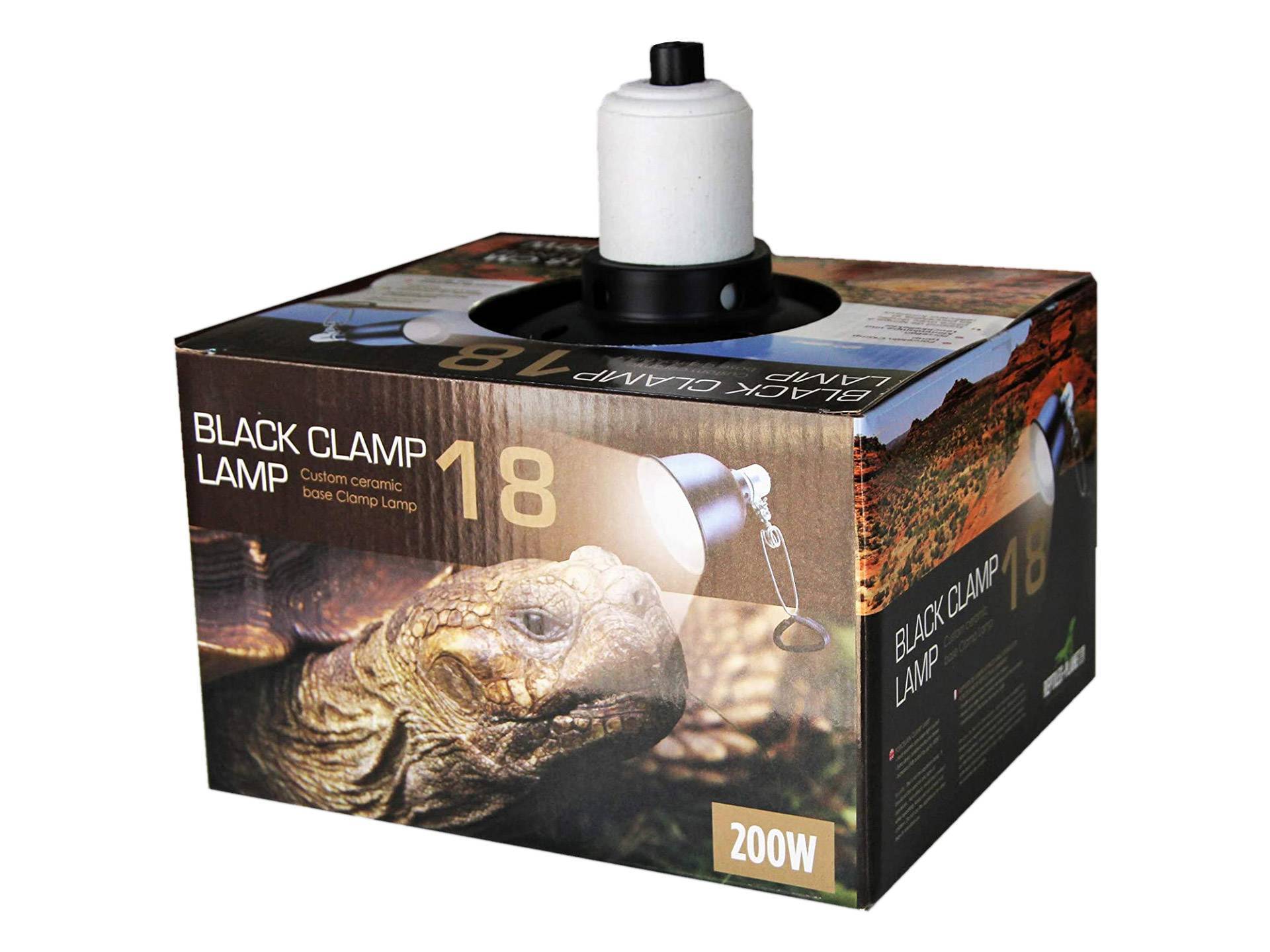 Support lampe chauffante tortue 18 cm Reptiles Planet Black Clamp cinquième